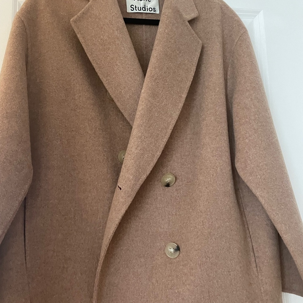 Acne Studios Beige Wool Coat - Picture 3 of 12
